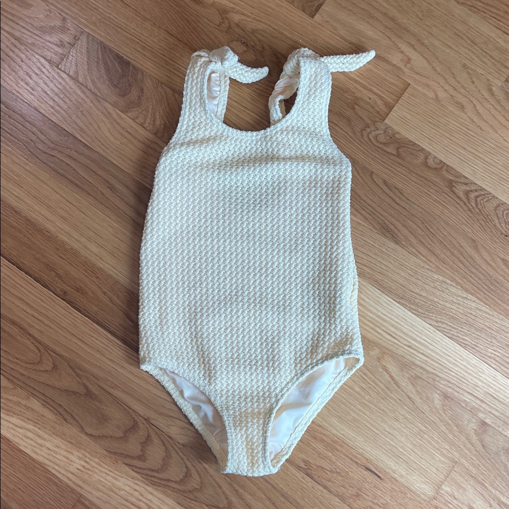 Rylee + Cru Girls Yellow Crochet Swimsuit One Piece